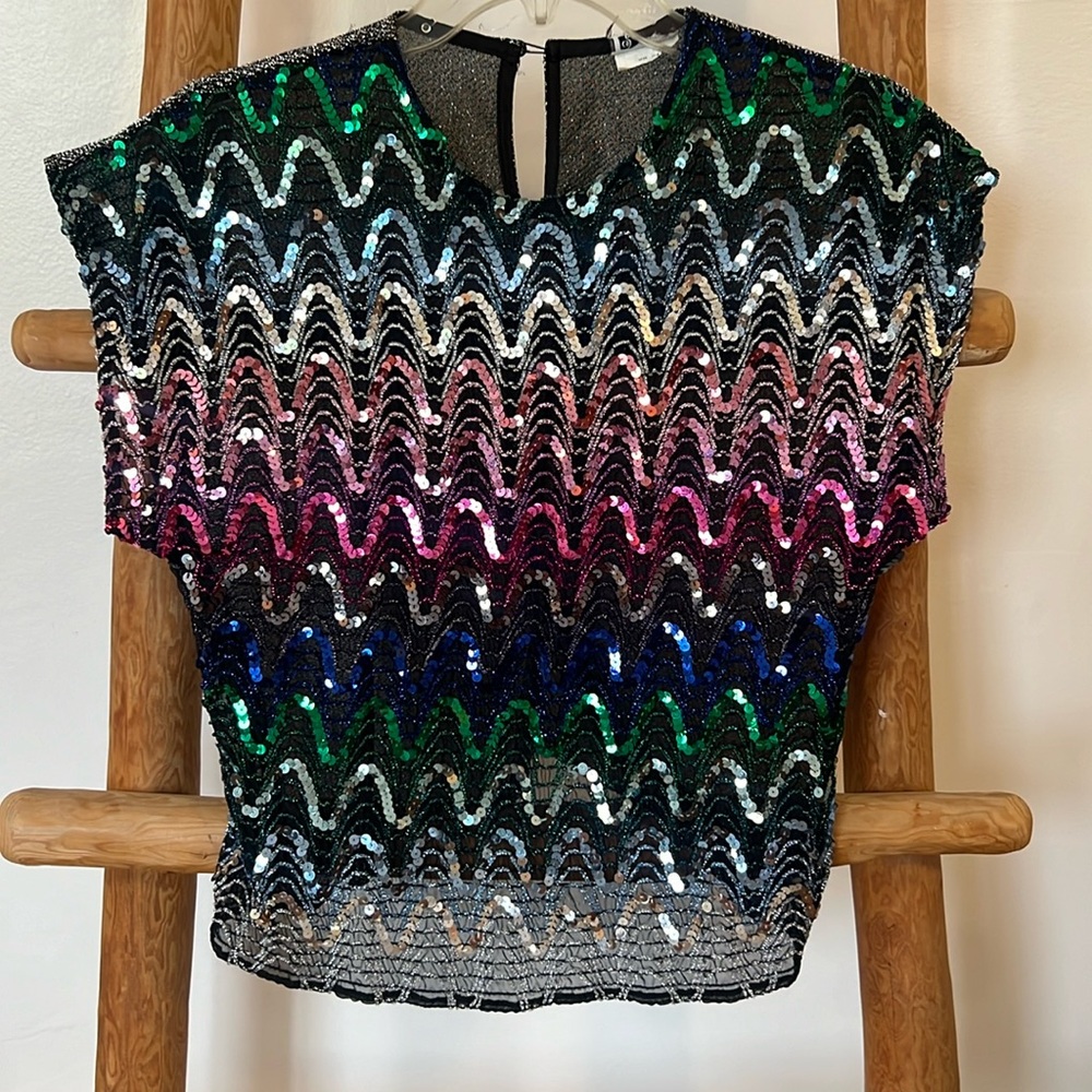 VINTAGE Multi-Colored Sequins Top